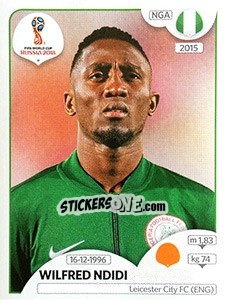 Sticker Wilfred Ndidi - FIFA World Cup Russia 2018. 670 stickers version - Panini