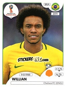 Cromo Willian - FIFA World Cup Russia 2018. 670 stickers version - Panini