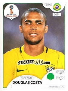 Sticker Douglas Costa - FIFA World Cup Russia 2018. 670 stickers version - Panini