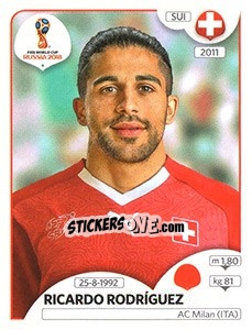 Sticker Ricardo Rodríguez - FIFA World Cup Russia 2018. 670 stickers version - Panini