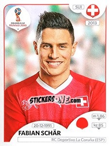 Sticker Fabian Schär - FIFA World Cup Russia 2018. 670 stickers version - Panini