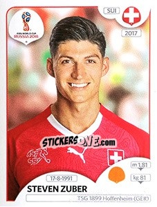 Sticker Steven Zuber - FIFA World Cup Russia 2018. 670 stickers version - Panini