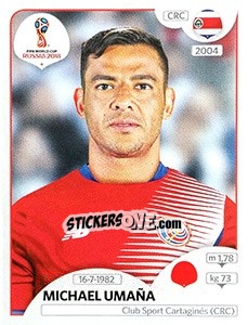 Sticker Michael Umaña - FIFA World Cup Russia 2018. 670 stickers version - Panini