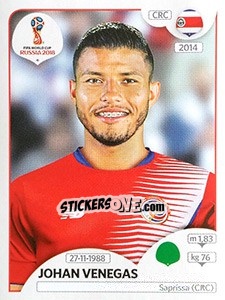 Sticker Johan Venegas - FIFA World Cup Russia 2018. 670 stickers version - Panini