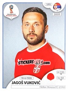 Sticker Jagoš Vukovic - FIFA World Cup Russia 2018. 670 stickers version - Panini