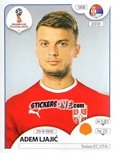 Sticker Adem Ljajic - FIFA World Cup Russia 2018. 670 stickers version - Panini