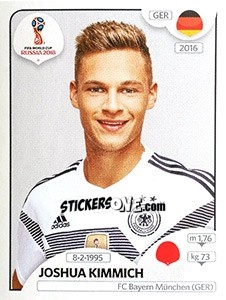 Sticker Joshua Kimmich - FIFA World Cup Russia 2018. 670 stickers version - Panini