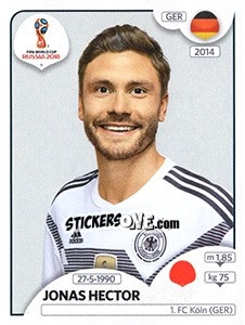 Sticker Jonas Hector - FIFA World Cup Russia 2018. 670 stickers version - Panini