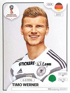 Cromo Timo Werner - FIFA World Cup Russia 2018. 670 stickers version - Panini