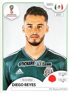 Sticker Diego Reyes - FIFA World Cup Russia 2018. 670 stickers version - Panini