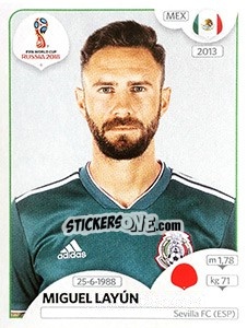 Sticker Miguel Layún - FIFA World Cup Russia 2018. 670 stickers version - Panini