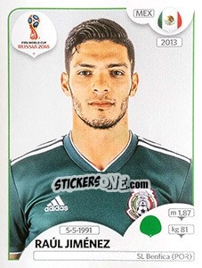 Cromo Raúl Jiménez - FIFA World Cup Russia 2018. 670 stickers version - Panini