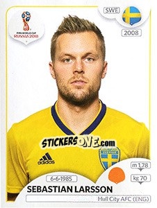 Sticker Sebastian Larsson - FIFA World Cup Russia 2018. 670 stickers version - Panini