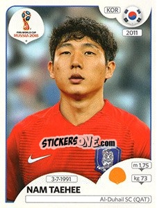 Sticker Nam Taehee - FIFA World Cup Russia 2018. 670 stickers version - Panini