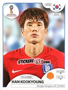 Sticker Han Kookyoung - FIFA World Cup Russia 2018. 670 stickers version - Panini