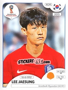 Sticker Lee Jaesung - FIFA World Cup Russia 2018. 670 stickers version - Panini
