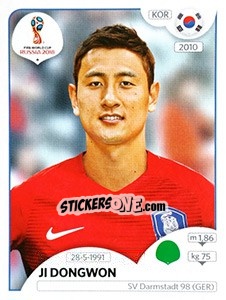 Sticker Ji Dongwon - FIFA World Cup Russia 2018. 670 stickers version - Panini