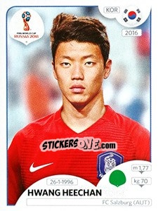 Sticker Hwang Heechan - FIFA World Cup Russia 2018. 670 stickers version - Panini