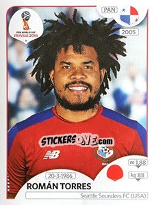 Sticker Román Torres - FIFA World Cup Russia 2018. 670 stickers version - Panini
