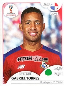 Sticker Gabriel Torres - FIFA World Cup Russia 2018. 670 stickers version - Panini