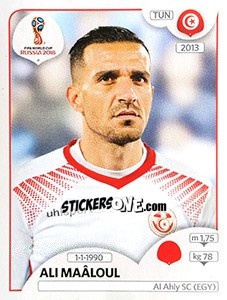 Sticker Ali Maâloul - FIFA World Cup Russia 2018. 670 stickers version - Panini