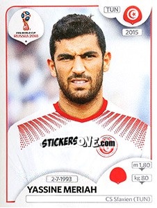 Sticker Yassine Meriah - FIFA World Cup Russia 2018. 670 stickers version - Panini