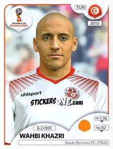 Figurina Wahbi Khazri - FIFA World Cup Russia 2018. 670 stickers version - Panini