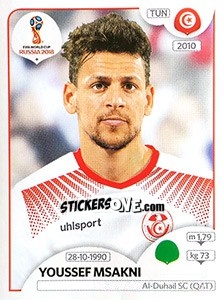 Figurina Youssef Msakni - FIFA World Cup Russia 2018. 670 stickers version - Panini