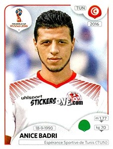 Sticker Anice Badri - FIFA World Cup Russia 2018. 670 stickers version - Panini