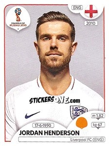 Sticker Jordan Henderson - FIFA World Cup Russia 2018. 670 stickers version - Panini