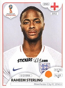 Sticker Raheem Sterling - FIFA World Cup Russia 2018. 670 stickers version - Panini