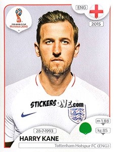 Figurina Harry Kane - FIFA World Cup Russia 2018. 670 stickers version - Panini