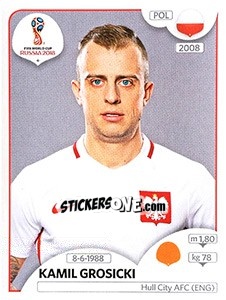Figurina Kamil Grosicki - FIFA World Cup Russia 2018. 670 stickers version - Panini
