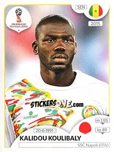 Sticker Kalidou Koulibaly - FIFA World Cup Russia 2018. 670 stickers version - Panini