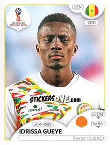Sticker Idrissa Gueye - FIFA World Cup Russia 2018. 670 stickers version - Panini