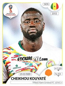 Sticker Cheikhou Kouyaté - FIFA World Cup Russia 2018. 670 stickers version - Panini