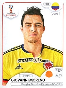 Figurina Giovanni Moreno - FIFA World Cup Russia 2018. 670 stickers version - Panini