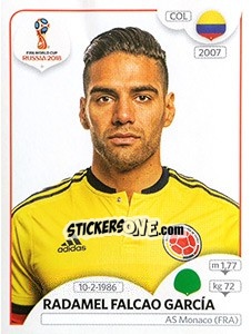 Sticker Radamel Falcao Garcia - FIFA World Cup Russia 2018. 670 stickers version - Panini