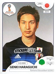 Sticker Genki Haraguchi - FIFA World Cup Russia 2018. 670 stickers version n. 656 - Panini