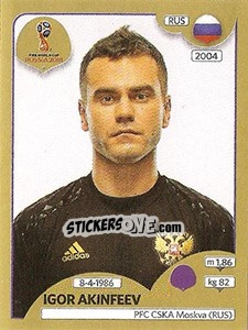 Sticker Igor Akinfeev - FIFA World Cup Russia 2018. Gold edition - Panini