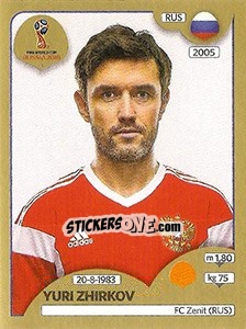 Cromo Yuri Zhirkov - FIFA World Cup Russia 2018. Gold edition - Panini