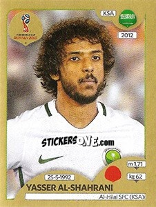 Cromo Yasser Al-Shahrani - FIFA World Cup Russia 2018. Gold edition - Panini