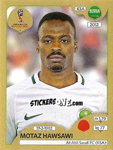 Figurina Motaz Hawsawi - FIFA World Cup Russia 2018. Gold edition - Panini