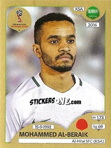 Sticker Mohammed Al-Beraik - FIFA World Cup Russia 2018. Gold edition - Panini