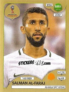 Figurina Salman Al-Faraj - FIFA World Cup Russia 2018. Gold edition - Panini