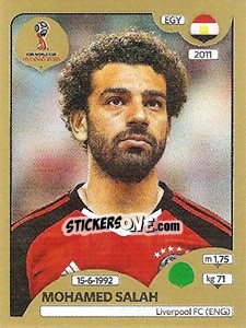 Figurina Mohamed Salah - FIFA World Cup Russia 2018. Gold edition - Panini