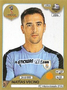 Figurina Matías Vecino - FIFA World Cup Russia 2018. Gold edition - Panini