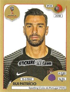 Sticker Rui Patrício - FIFA World Cup Russia 2018. Gold edition - Panini