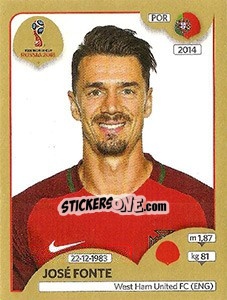 Sticker José Fonte - FIFA World Cup Russia 2018. Gold edition - Panini