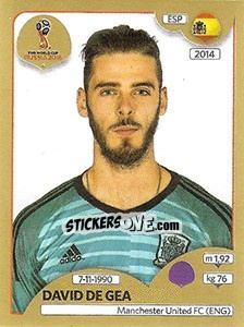 Figurina David de Gea - FIFA World Cup Russia 2018. Gold edition - Panini